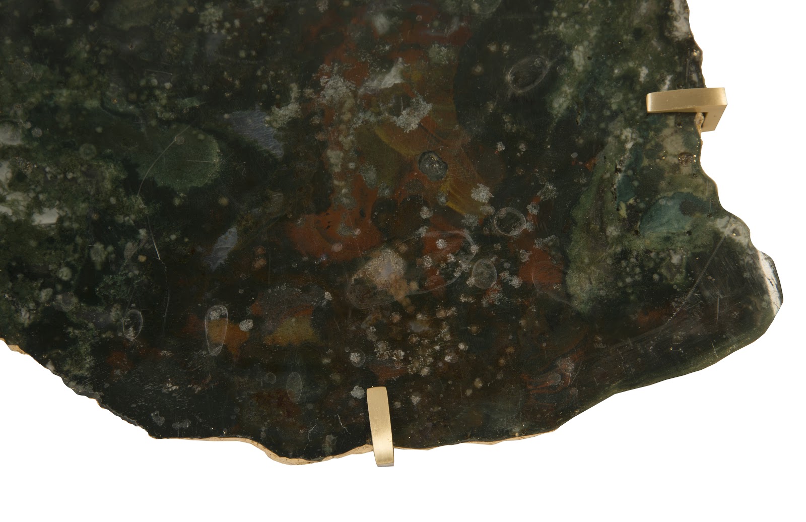 Phillips Collection Home Phillips Collection Gem Wall Tile in Brass Setting, Glacier Charcoal