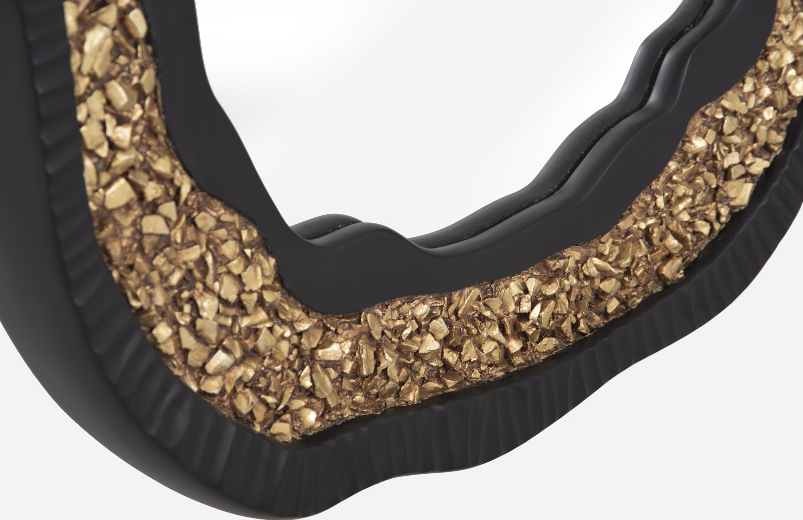 Phillips Collection Home Oversized LTL - Rate to be Quoted Phillips Collection Geode Mirror, Black And Gold, Matte