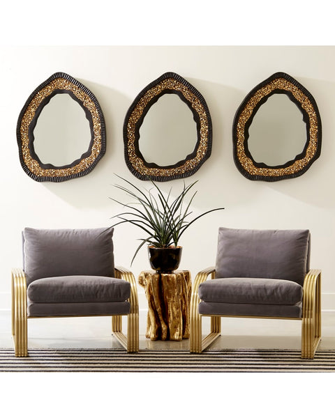 Phillips Collection Home Oversized LTL - Rate to be Quoted Phillips Collection Geode Mirror, Black And Gold, Matte