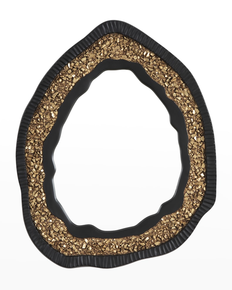 Phillips Collection Home Oversized LTL - Rate to be Quoted Phillips Collection Geode Mirror, Black And Gold, Matte