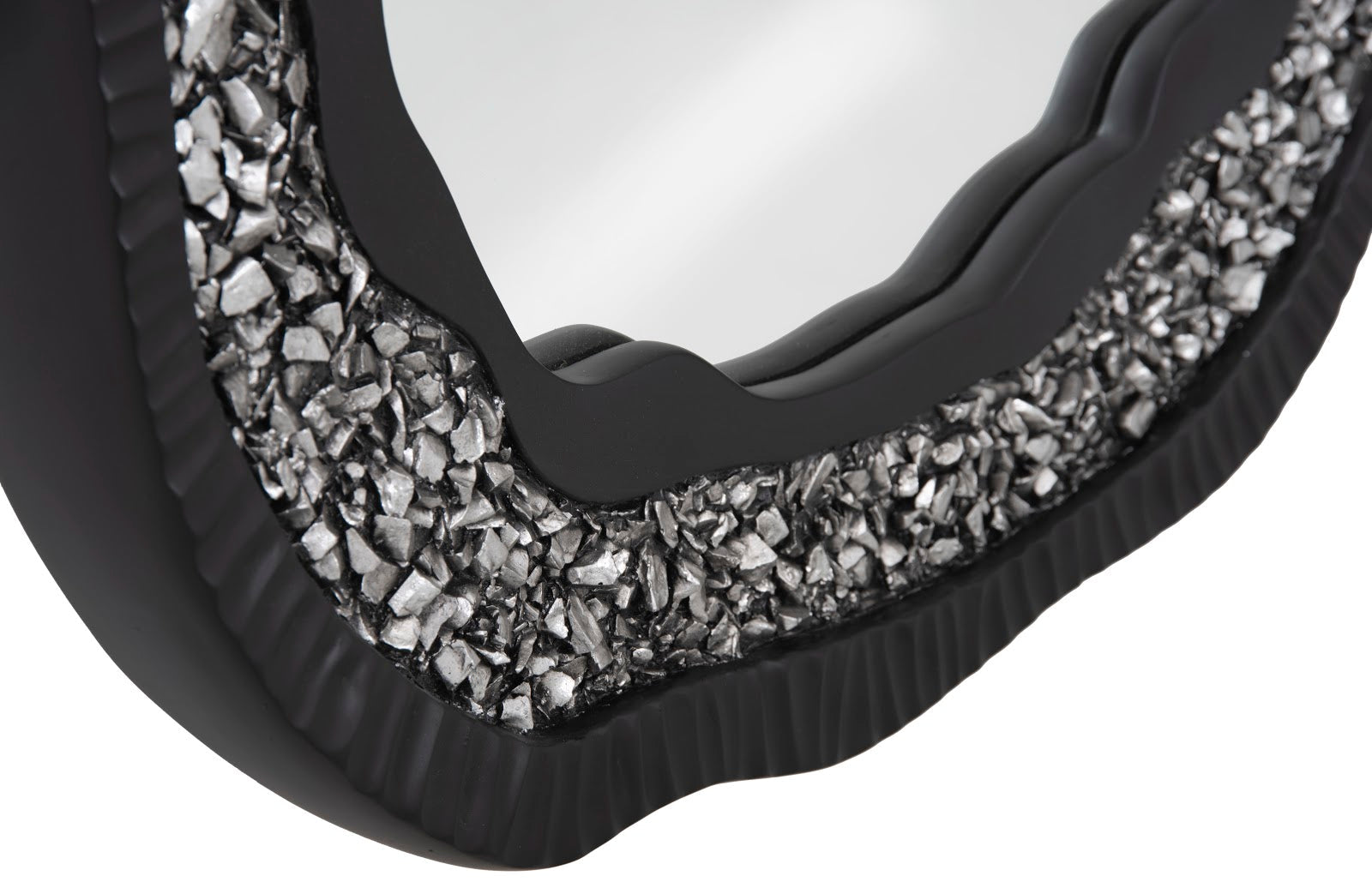Phillips Collection Home Oversized LTL - Rate to be Quoted Phillips Collection Geode Mirror, Black And Silver, Matte