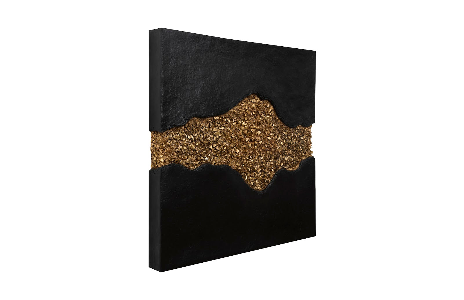 Phillips Collection Home Oversized LTL - Rate to be Quoted Phillips Collection Geode Texture Panel Black And Gold, Wall Decor