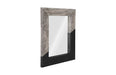 Phillips Collection Home Oversized LTL - Rate to be Quoted Phillips Collection Geometry Wood Mirror, Gray Stone, Black