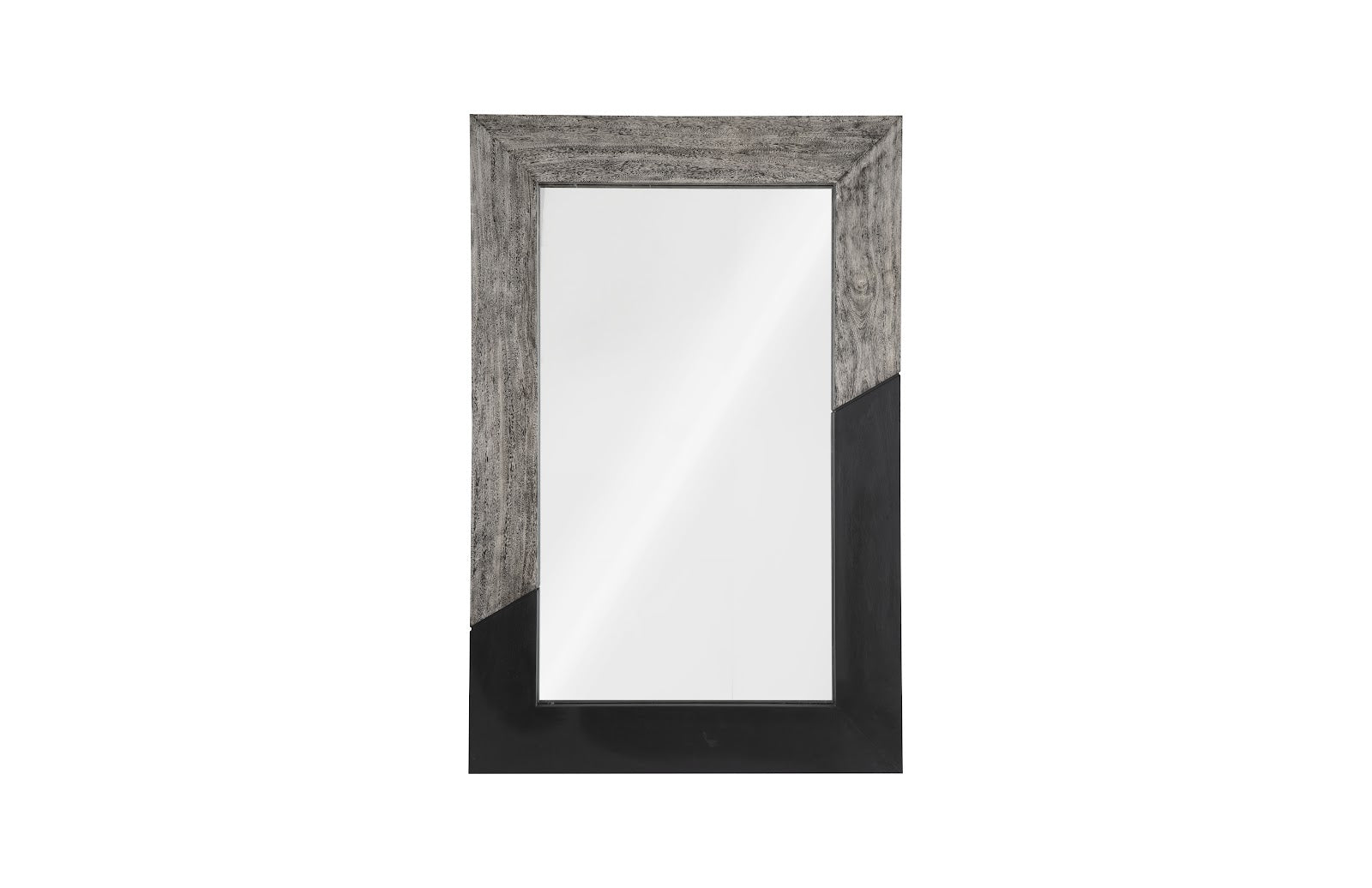 Phillips Collection Home Oversized LTL - Rate to be Quoted Phillips Collection Geometry Wood Mirror, Gray Stone, Black