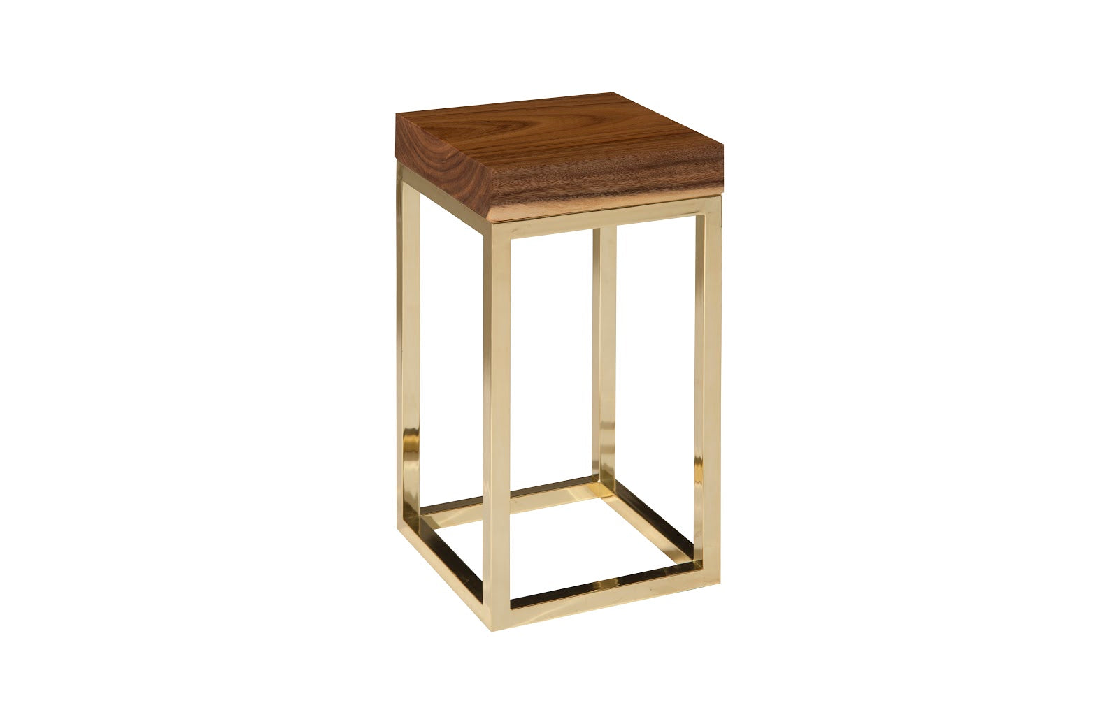 Phillips Collection Home Phillips Collection Hayden End Table, Natural, Narrow, Square, Plated Brass Base