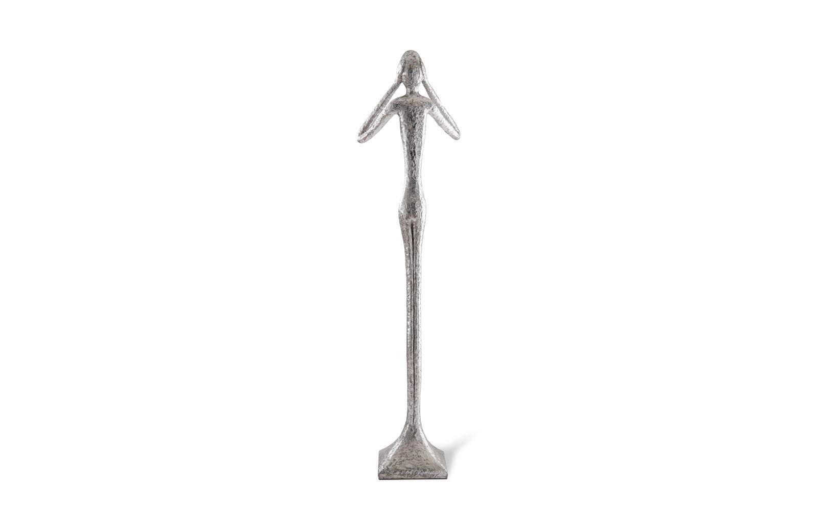 Phillips Collection Home Oversized LTL - Rate to be Quoted Phillips Collection Hear No Evil Skinny Sculpture, Silver Leaf, LG