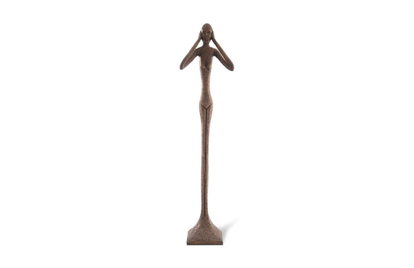 Phillips Collection Home Oversized LTL - Rate to be Quoted Phillips Collection Hear No Evil Slender Sculpture, Large, Resin, Bronze Finish