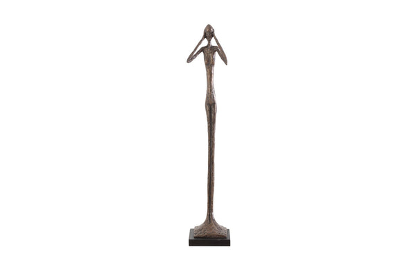 Phillips Collection Home Phillips Collection Hear No Evil Slender Sculpture, Small, Resin, Bronze Finish