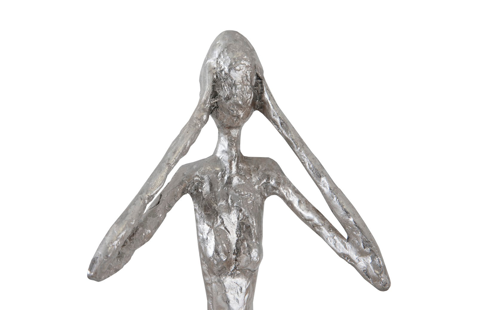 Phillips Collection Home Phillips Collection Hear No Evil Slender Sculpture, Small, Resin, Silver Leaf