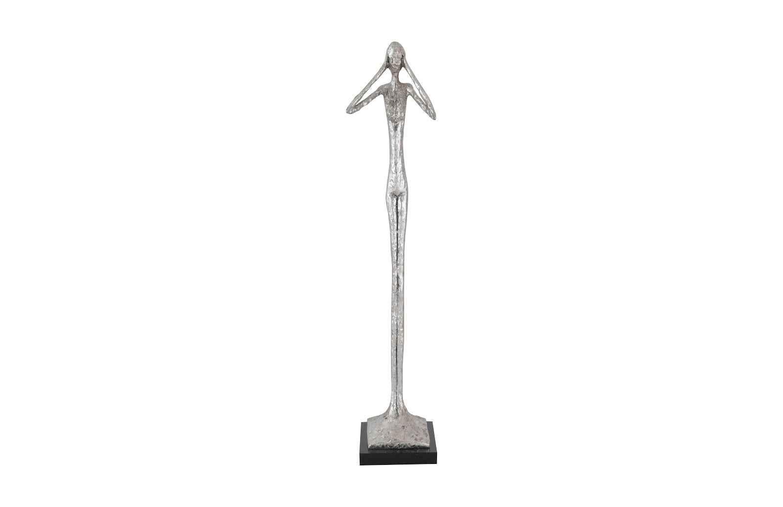 Phillips Collection Home Phillips Collection Hear No Evil Slender Sculpture, Small, Resin, Silver Leaf
