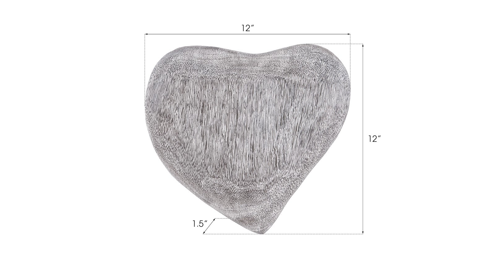 Phillips Collection Home Phillips Collection Heart Wall Tile, Chamcha Wood, Gray Stone Finish