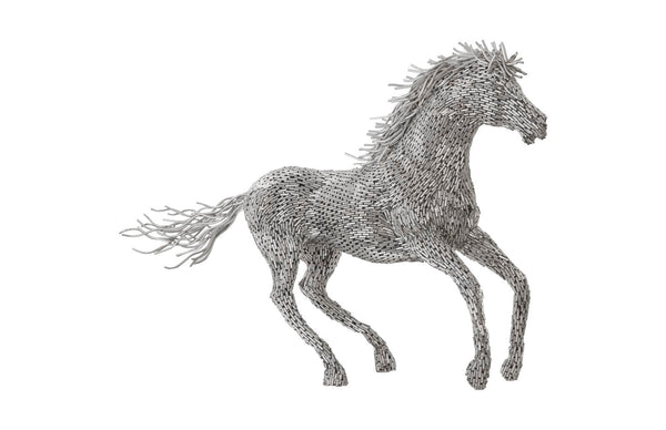 Phillips Collection Home Oversized LTL - Rate to be Quoted Phillips Collection Horse Pipe Sculpture, Galloping, Stainless Steel