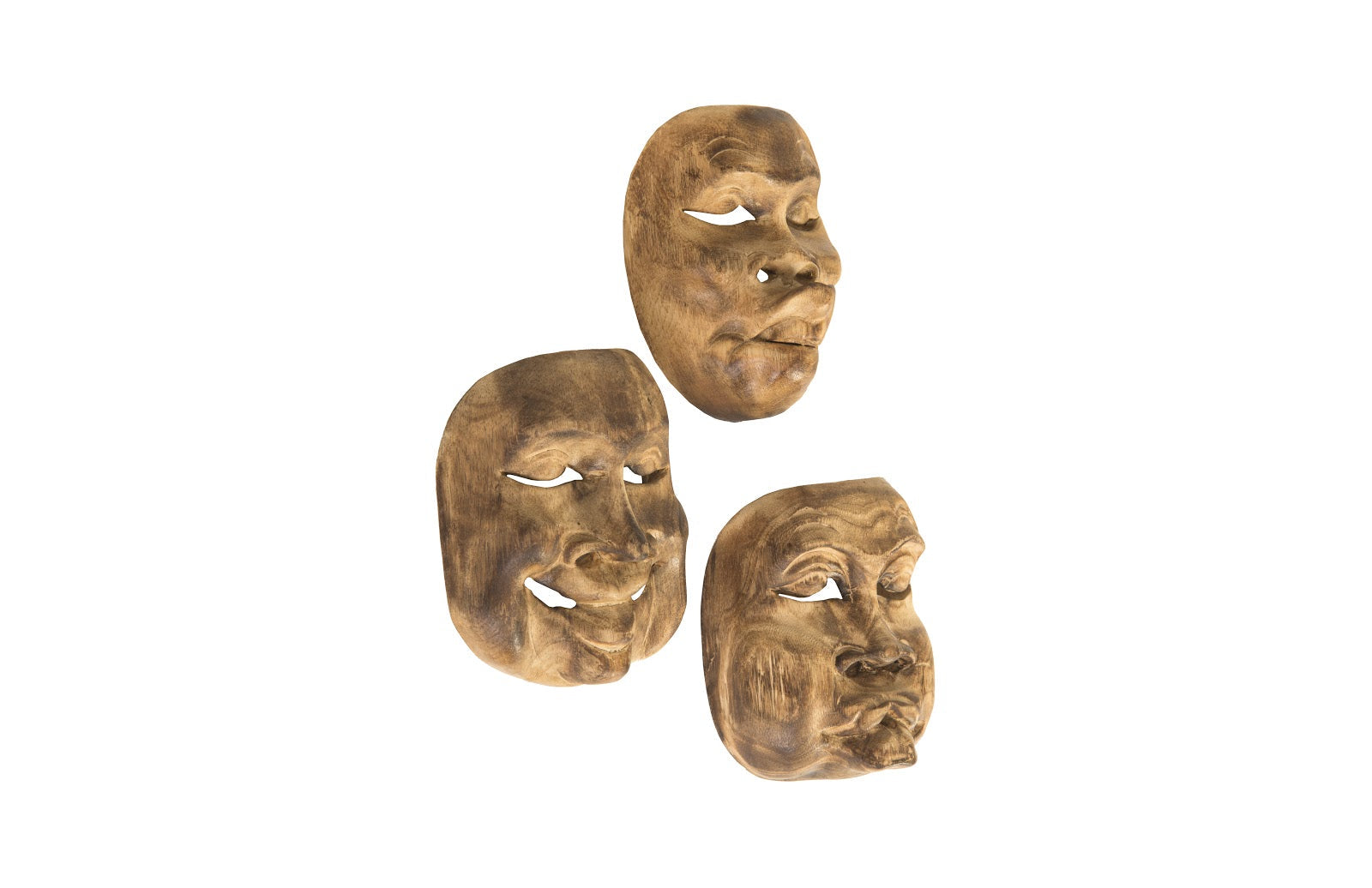 Phillips Collection Home Phillips Collection Indonesian Masks, Set of 3, Teak Wood, Assorted