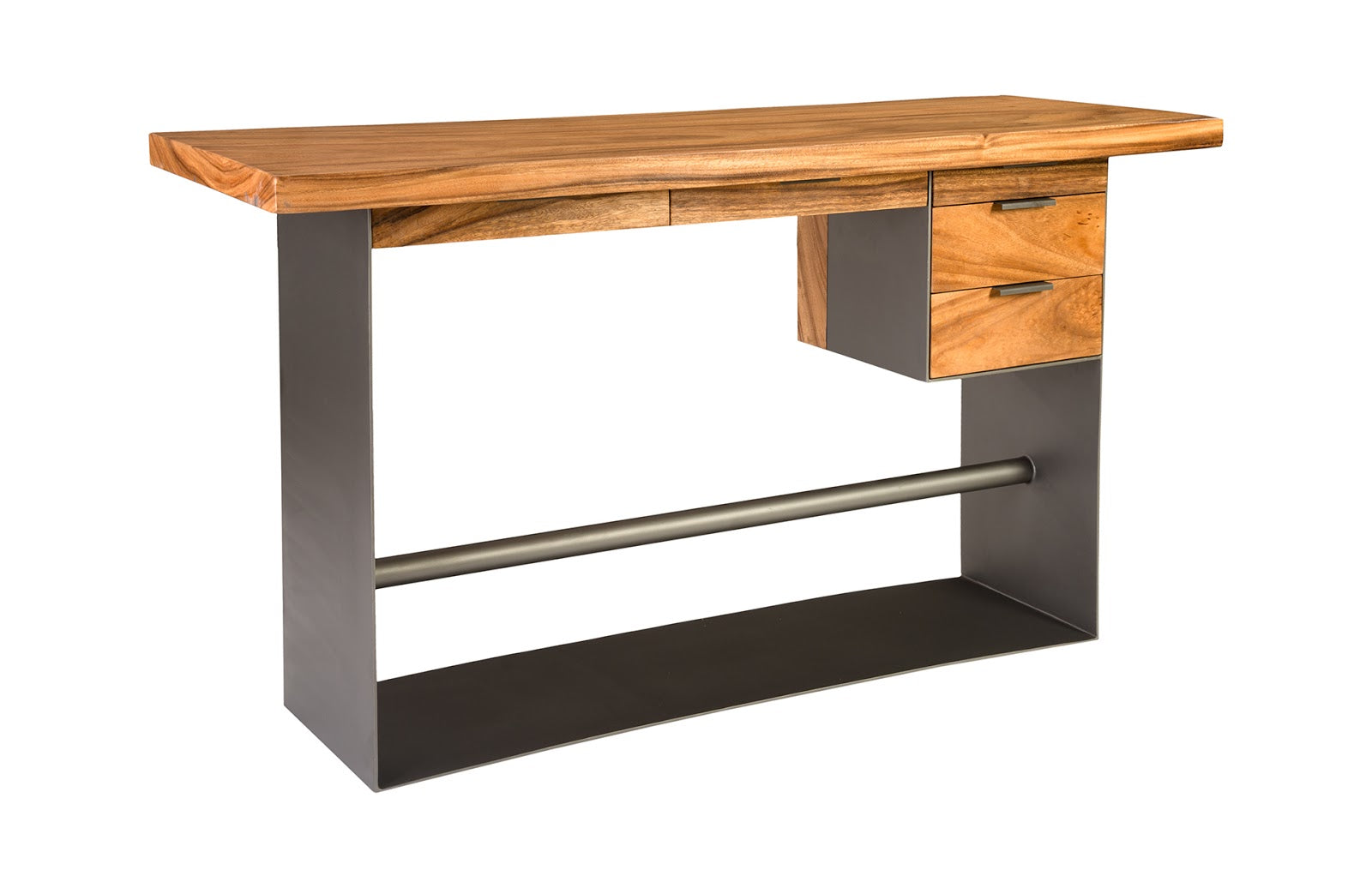 Phillips Collection Home Oversized LTL - Rate to be Quoted Phillips Collection Iron Frame Standing Desk with Drawers, Natural, Bar Height