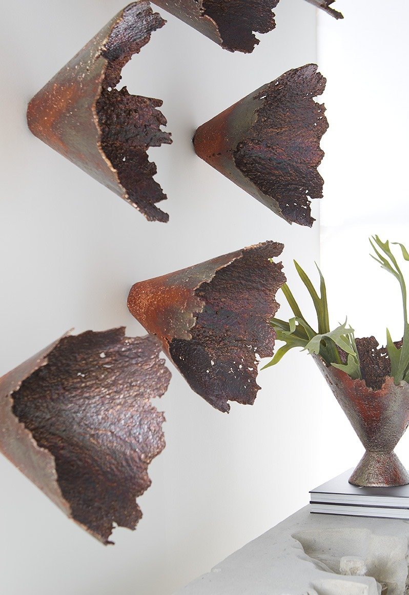 Phillips Collection Home Phillips Collection Jagged Splash Bowl Wall Art, Oxidized Copper Finish