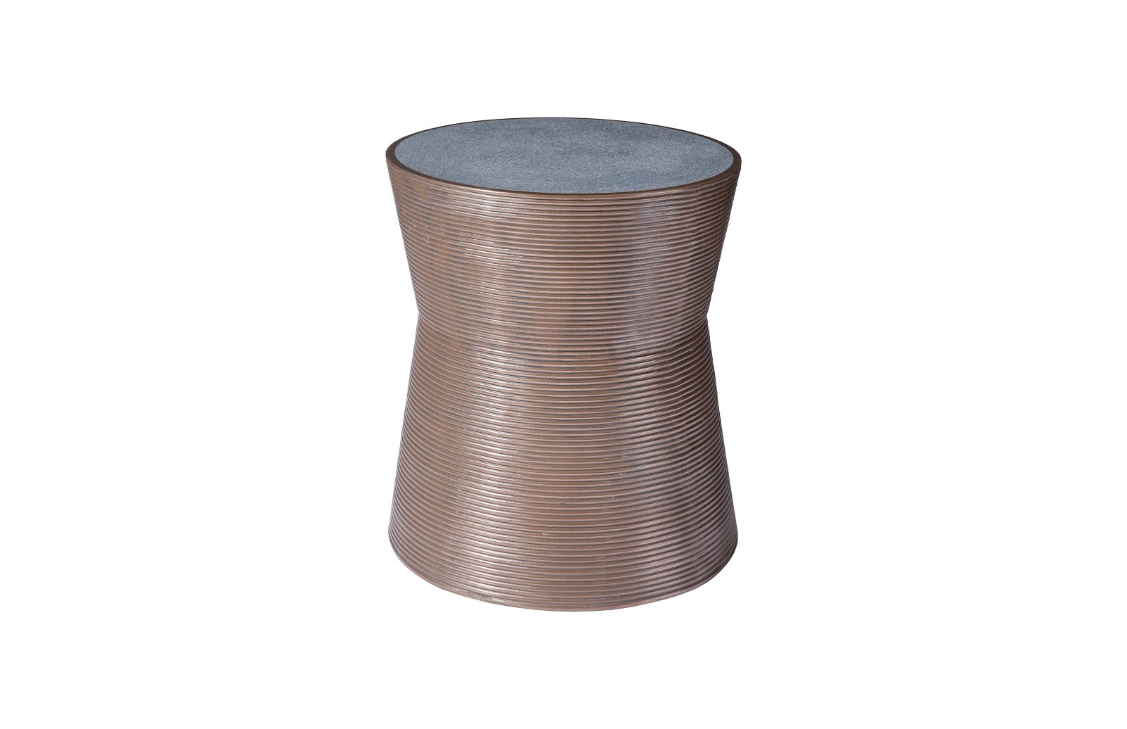 Phillips Collection Home Phillips Collection Kono Side Table, Resin, Bronze Finish, Concrete Composite Top