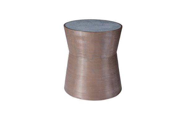 Phillips Collection Home Phillips Collection Kono Side Table, Resin, Bronze Finish, Concrete Composite Top