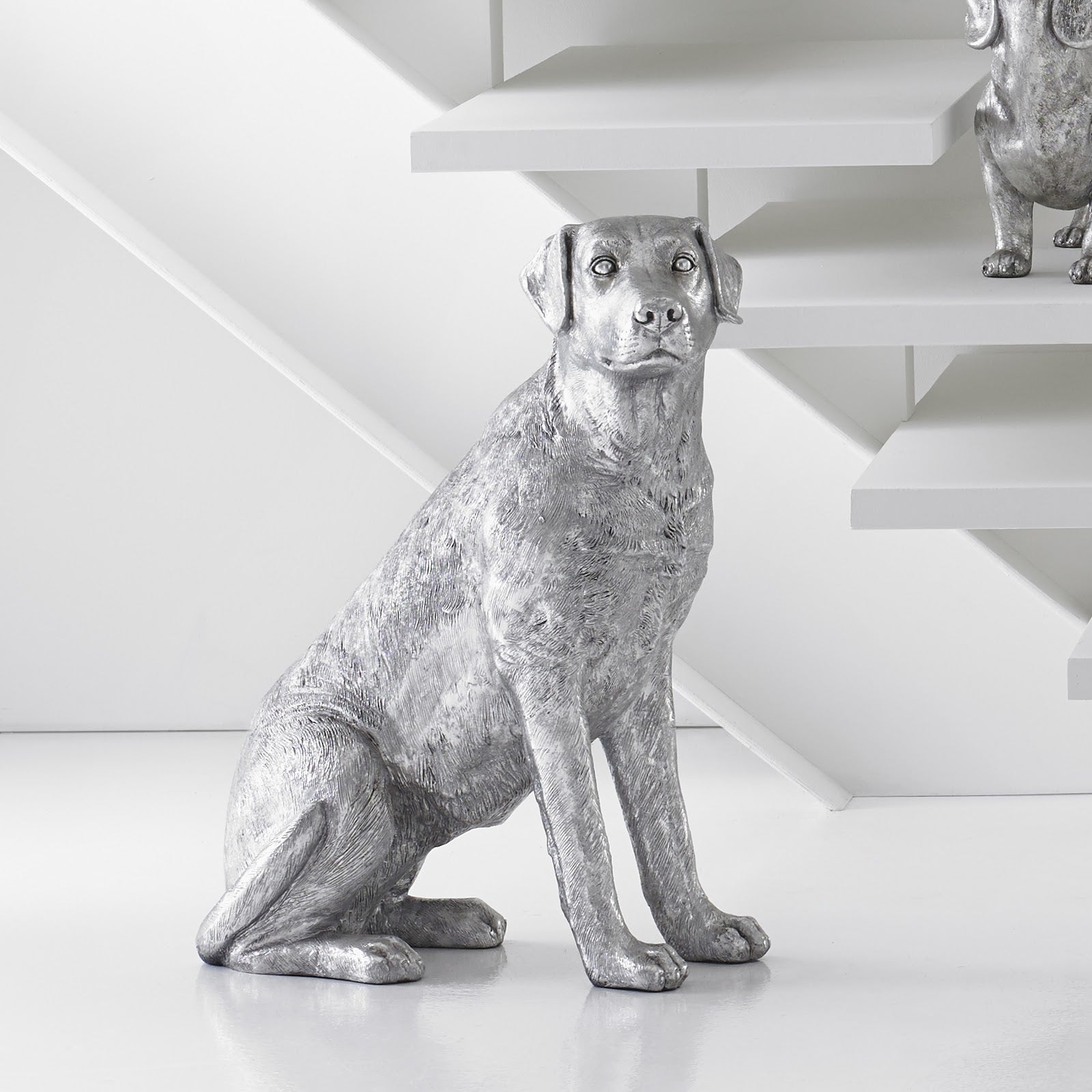Phillips Collection Home Phillips Collection Labrador Dog, Sitting, Silver Leaf