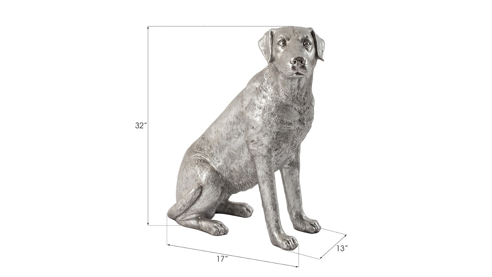 Phillips Collection Home Phillips Collection Labrador Dog, Sitting, Silver Leaf