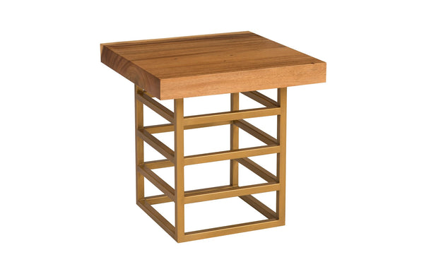 Phillips Collection Home Phillips Collection Ladder Side Table, Suar Wood, Natural/Brass Finish