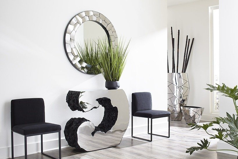 Phillips Collection Home Oversized LTL - Rate to be Quoted Phillips Collection Lava Console Table, Stainless Steel