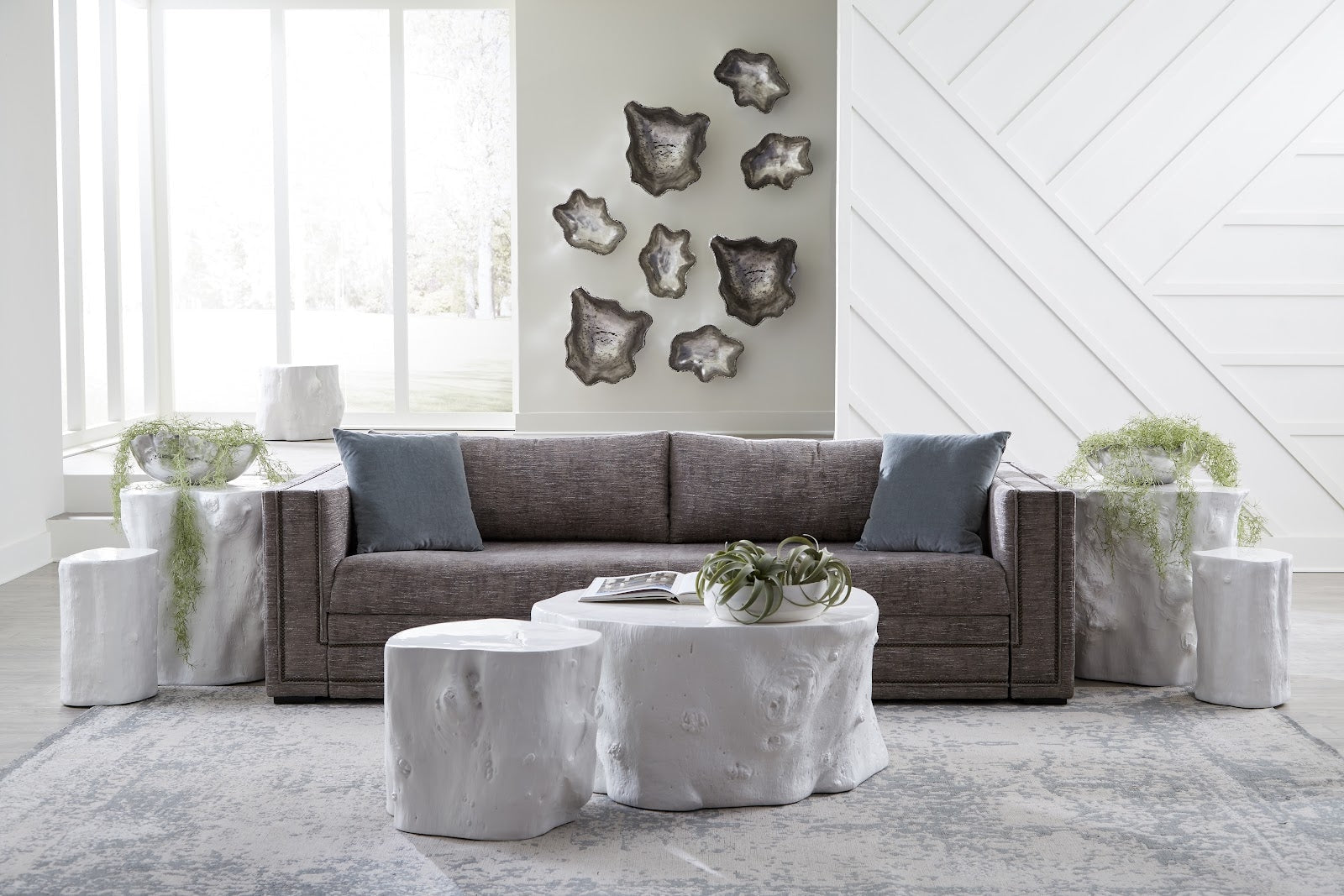 Phillips Collection Home Oversized LTL - Rate to be Quoted Phillips Collection Log Coffee Table, Gel Coat White