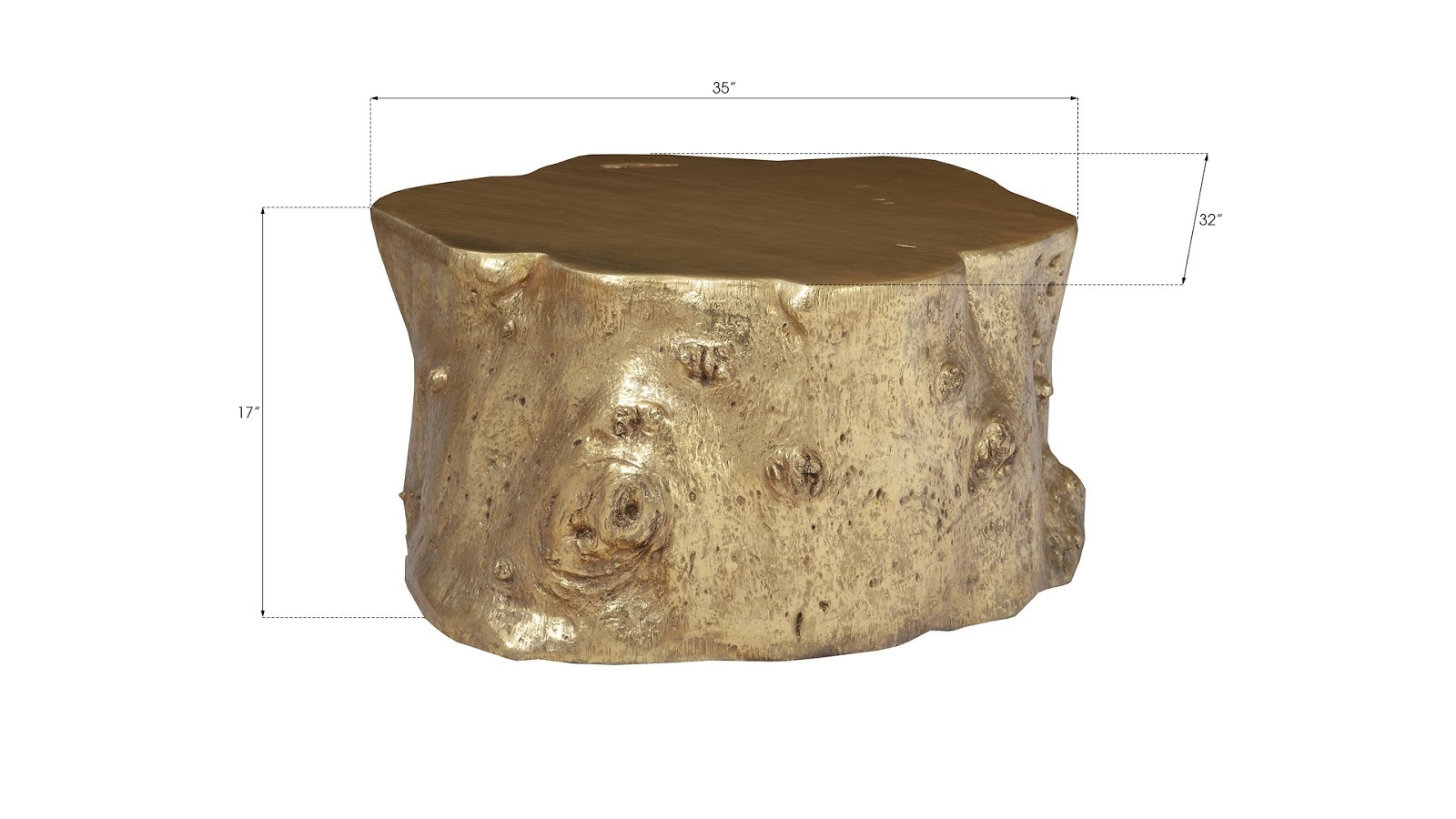 Phillips Collection Home Oversized LTL - Rate to be Quoted Phillips Collection Log Coffee Table, Gold Leaf