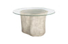 Phillips Collection Home Oversized LTL - Rate to be Quoted Phillips Collection Log Dining Table, 60" Glass Top, Roman Stone