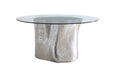 Phillips Collection Home Oversized LTL - Rate to be Quoted Phillips Collection Log Dining Table, 60" Glass Top, Silver Leaf