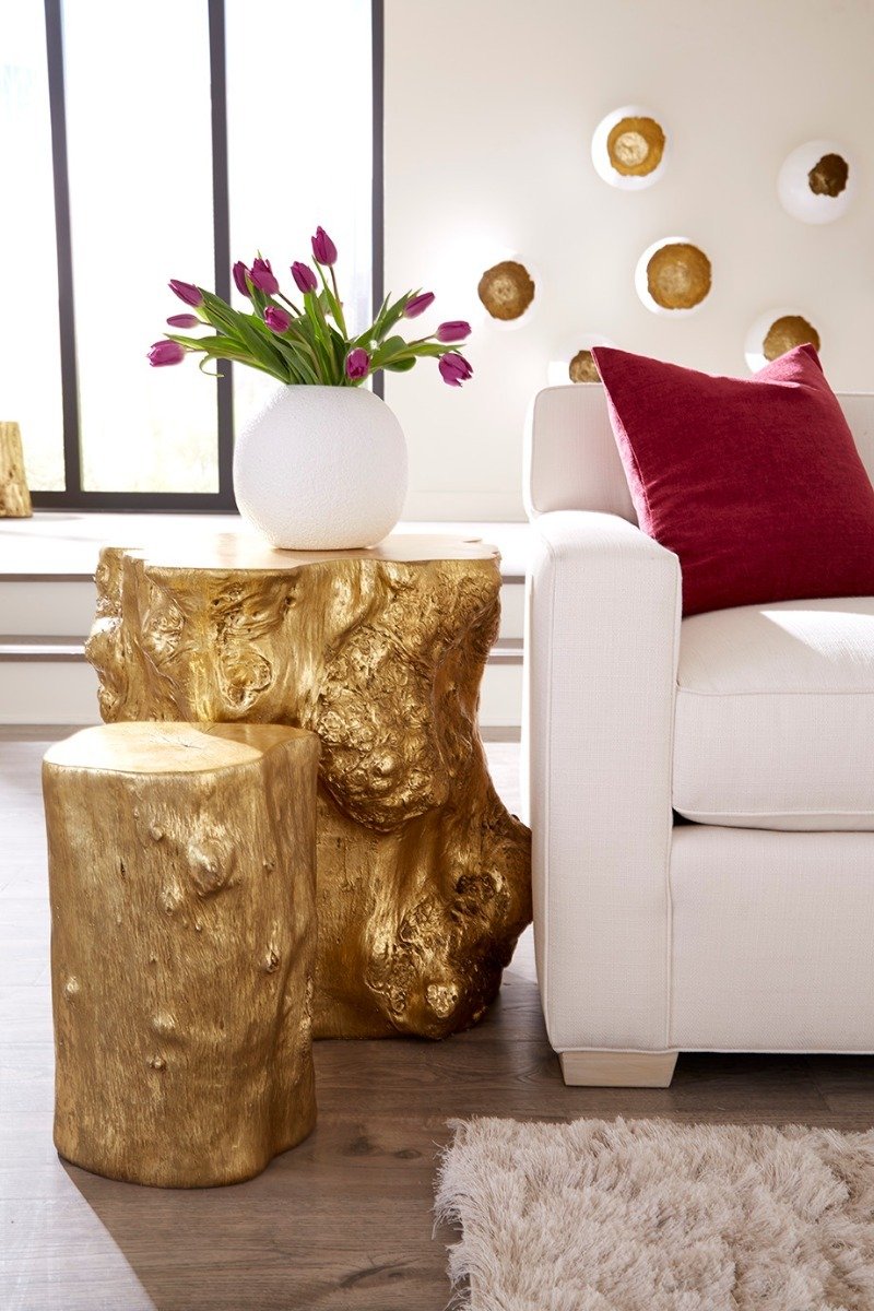 Phillips Collection Home Phillips Collection Log Stool, Gold Leaf, SM