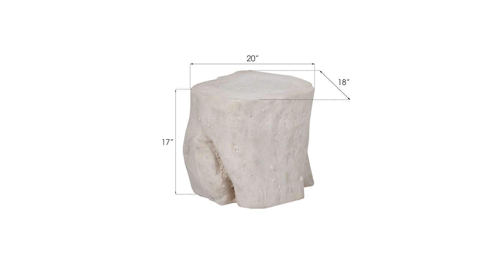 Phillips Collection Home Phillips Collection Log Stool, Roman Stone, LG
