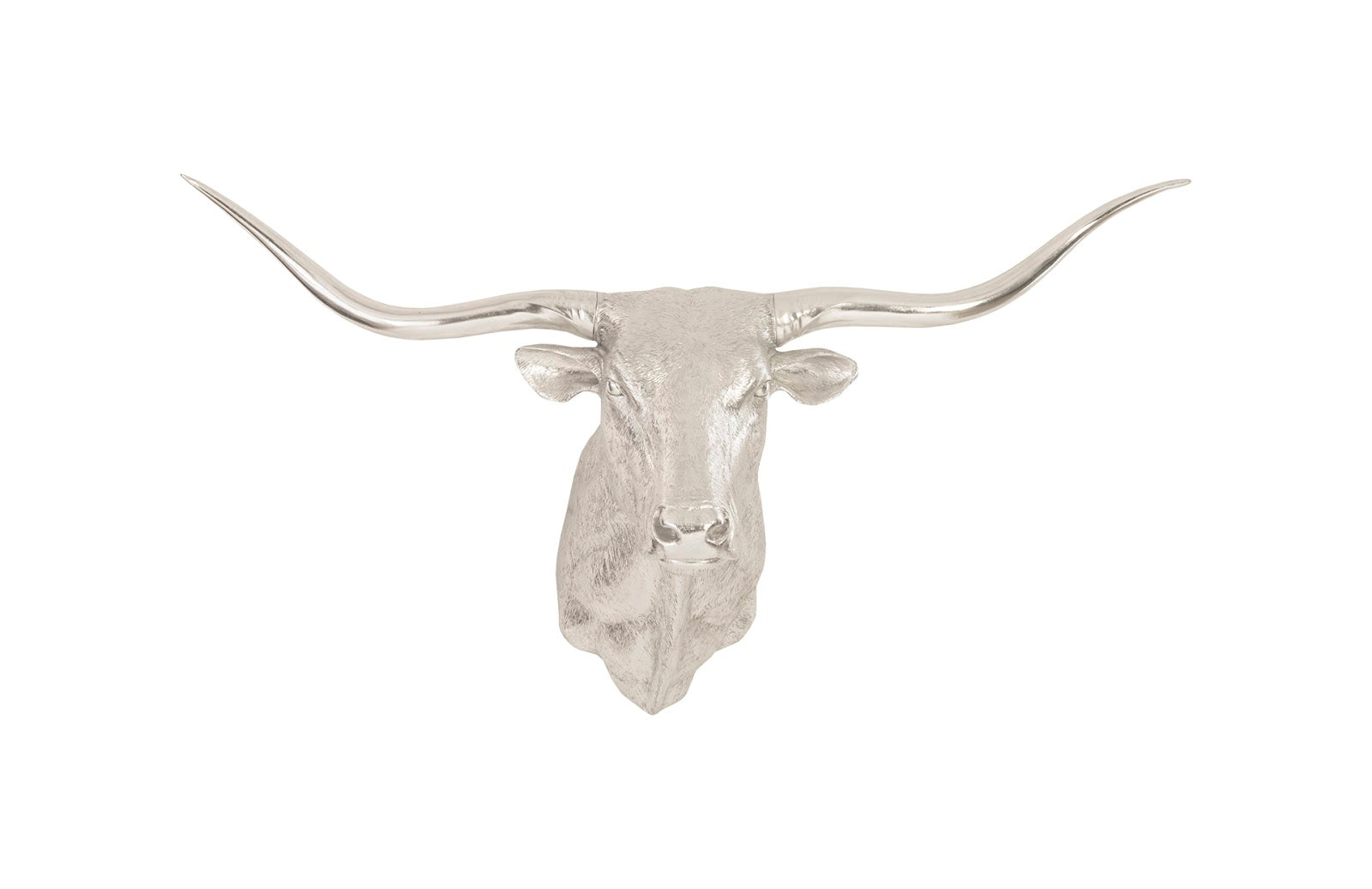 Phillips Collection Home Phillips Collection Longhorn Bull Wall Art, Resin, Silver Leaf