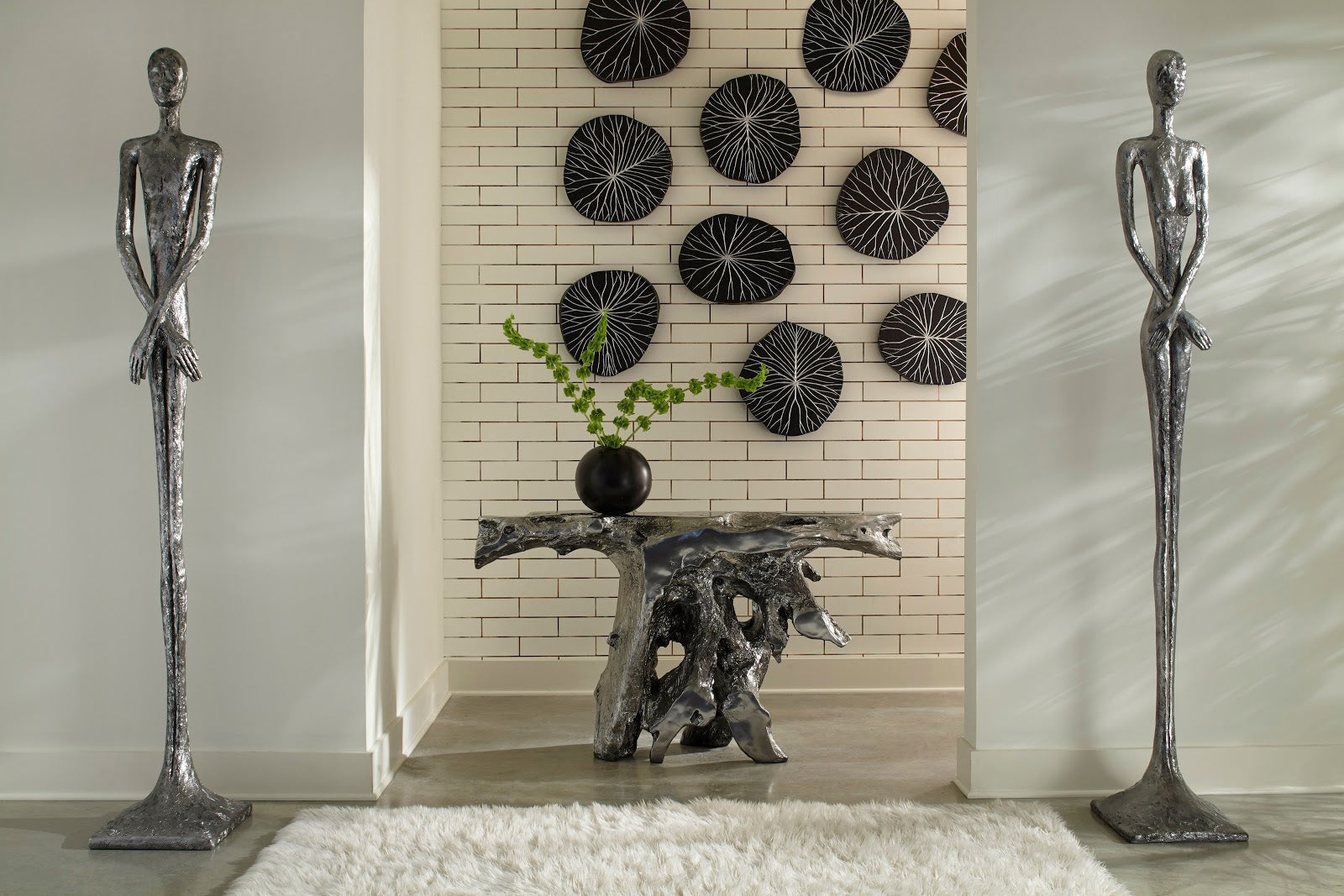 Phillips Collection Home Oversized LTL - Rate to be Quoted Phillips Collection Lottie Sculpture, Resin, Liquid Silver
