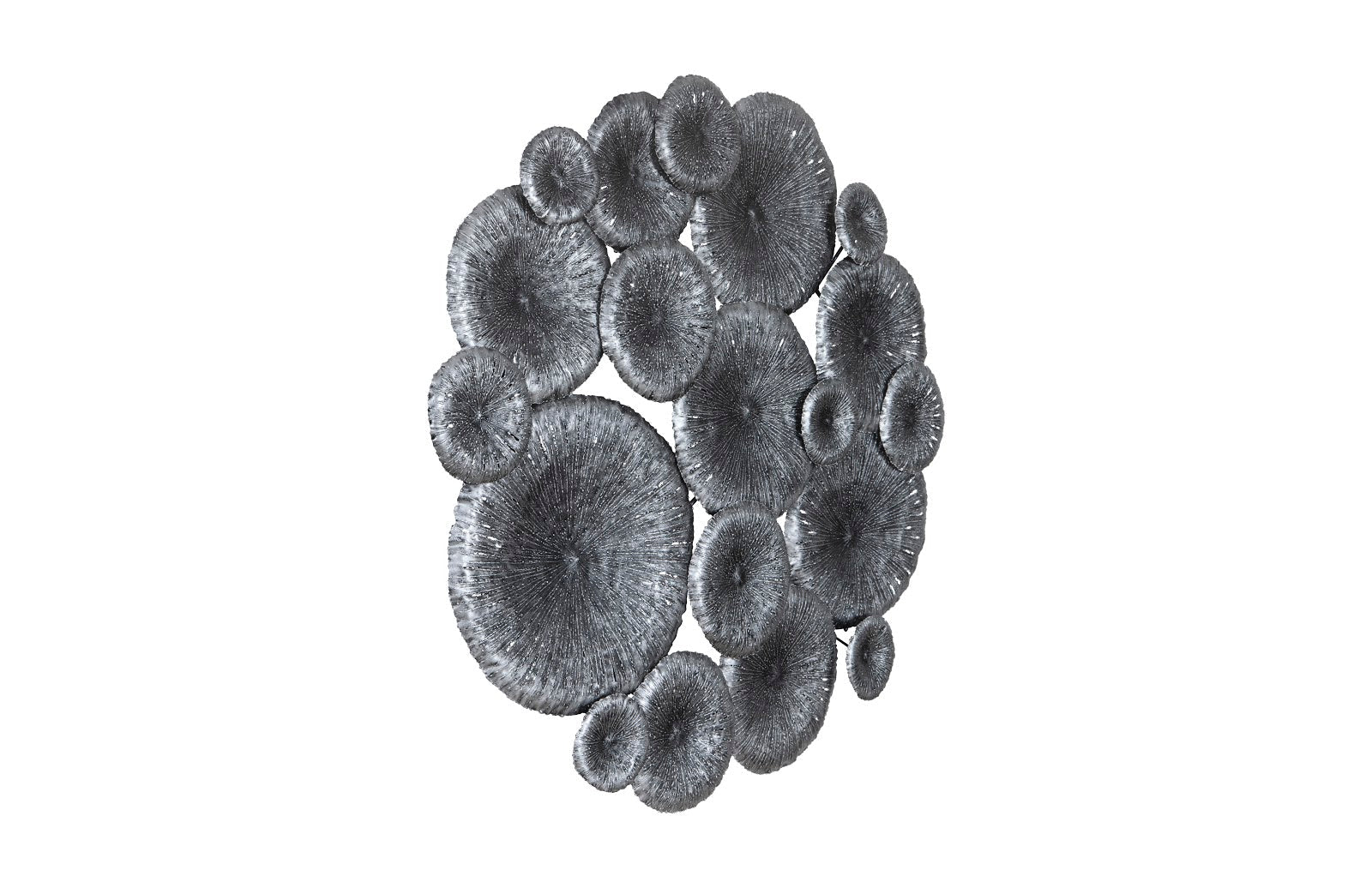 Phillips Collection Home Phillips Collection Lotus Collage, Round, Metal, Silver/Black