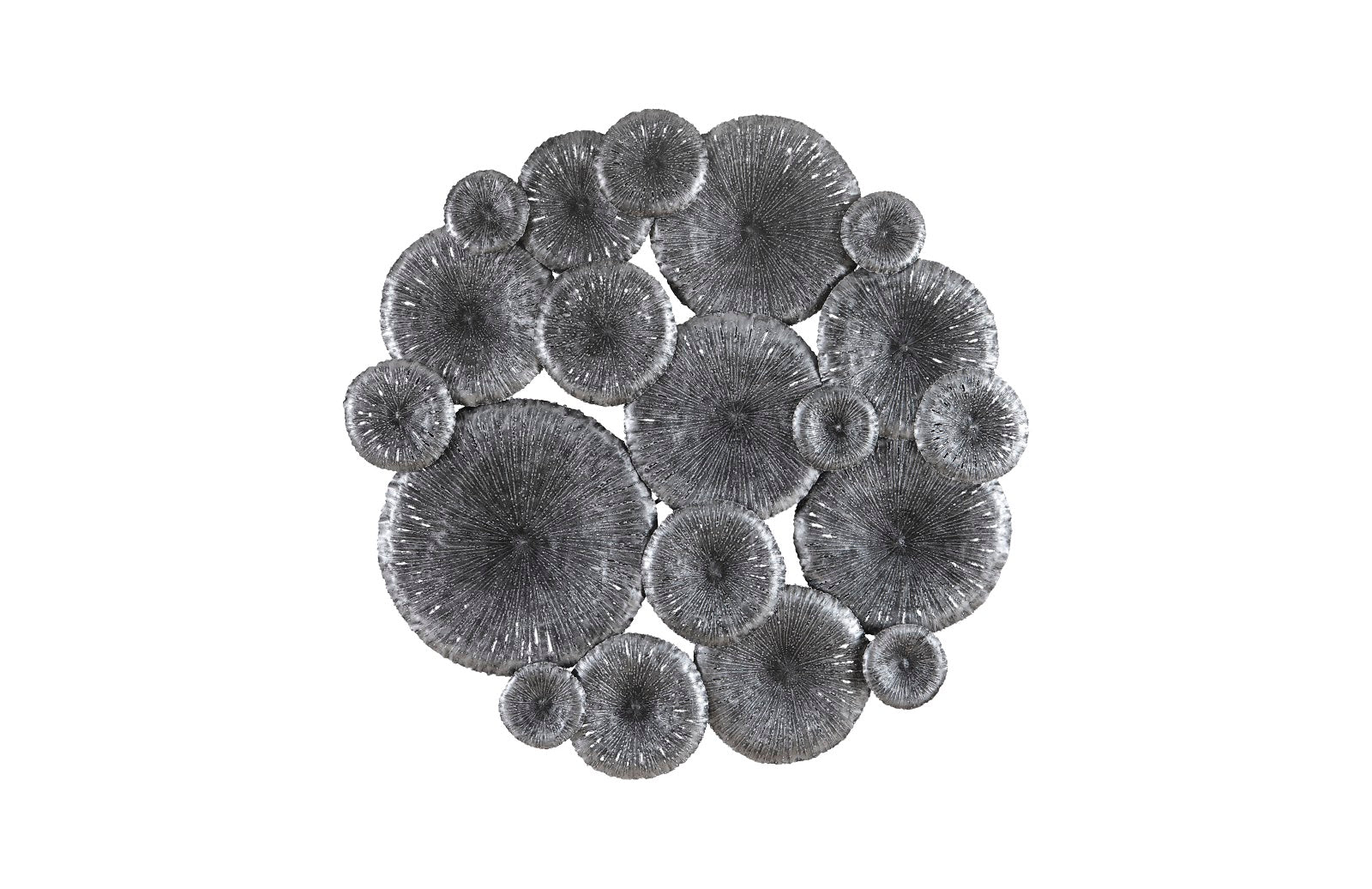 Phillips Collection Home Phillips Collection Lotus Collage, Round, Metal, Silver/Black
