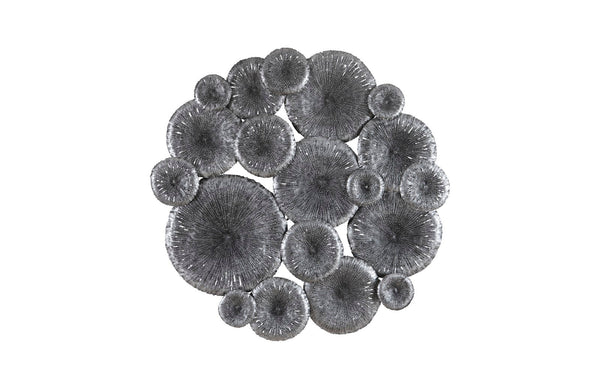 Phillips Collection Home Phillips Collection Lotus Collage, Round, Metal, Silver/Black