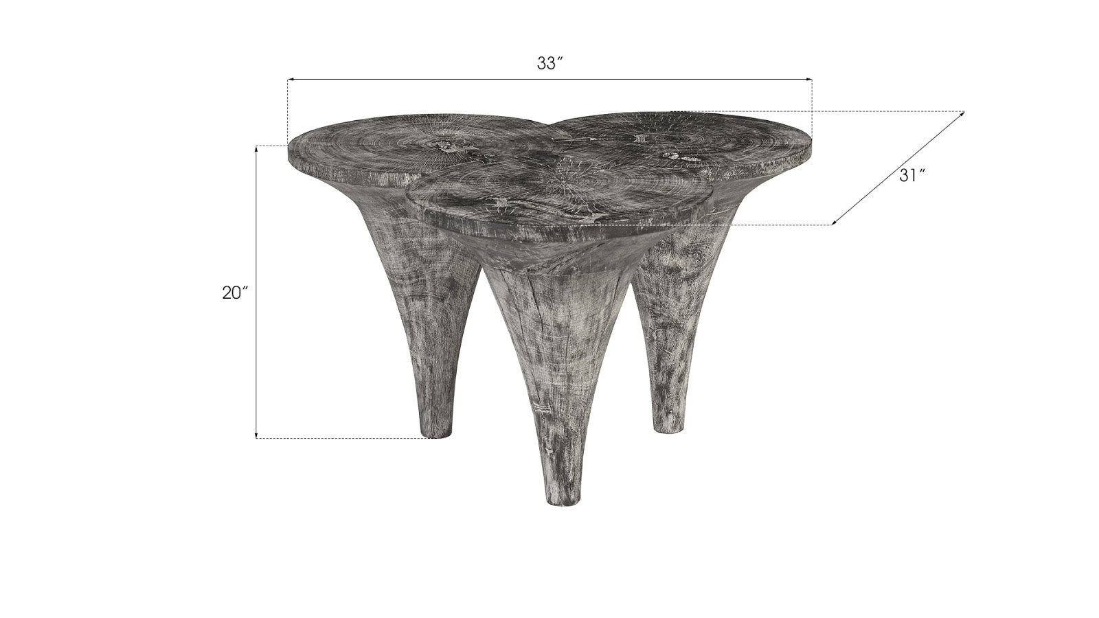 Phillips Collection Home Oversized LTL - Rate to be Quoted Phillips Collection Marley Coffee Table, Chamcha Wood, Gray Stone Finish