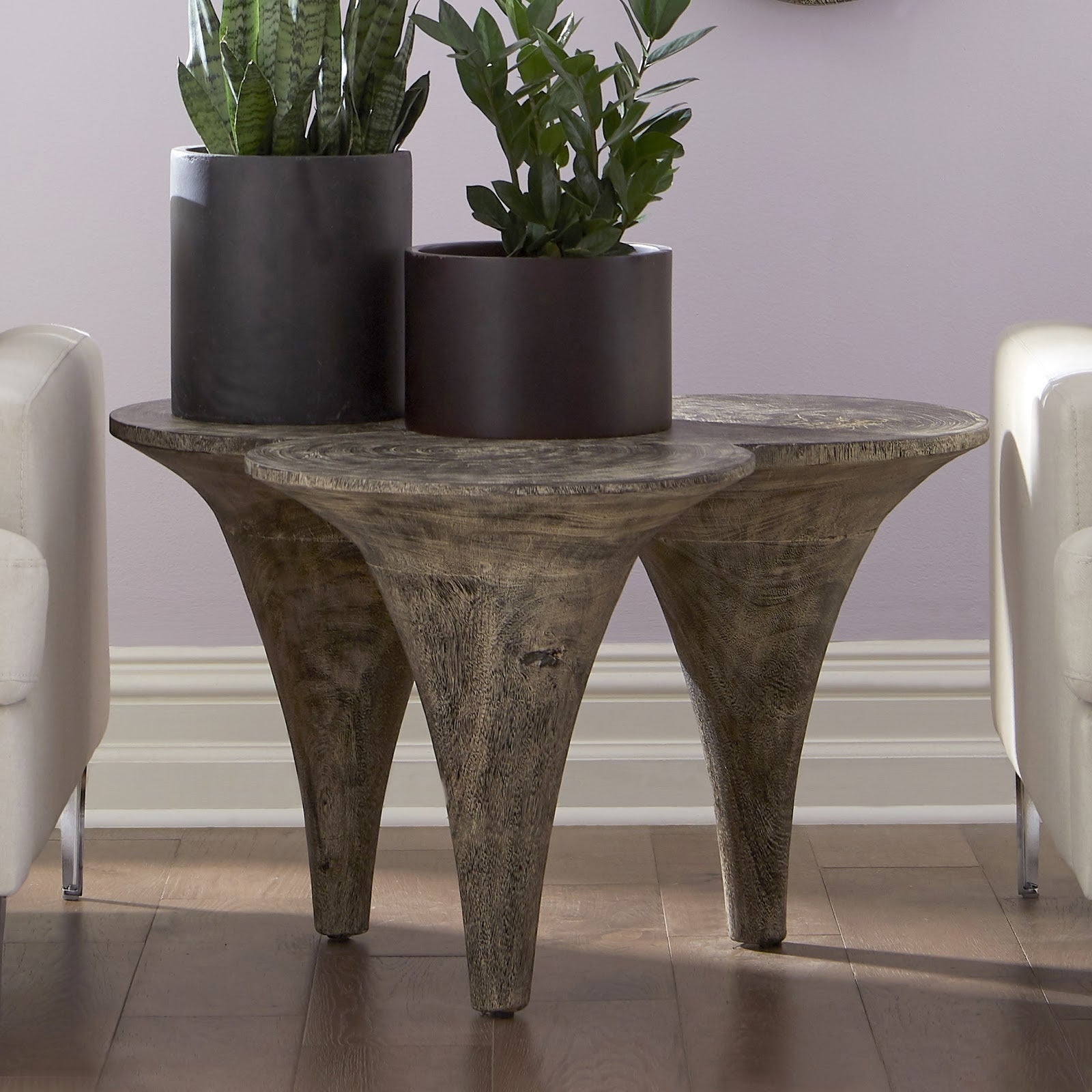 Phillips Collection Home Oversized LTL - Rate to be Quoted Phillips Collection Marley Coffee Table, Chamcha Wood, Gray Stone Finish