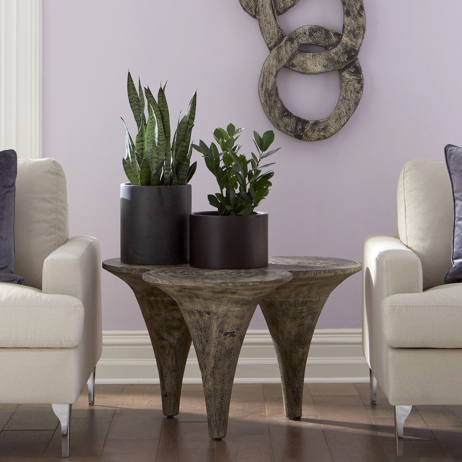 Phillips Collection Home Oversized LTL - Rate to be Quoted Phillips Collection Marley Coffee Table, Chamcha Wood, Gray Stone Finish