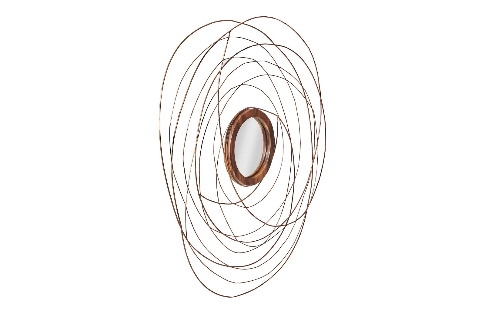 Phillips Collection Home Phillips Collection Nest Mirror, Chamcha Wood/Wire, Copper, LG