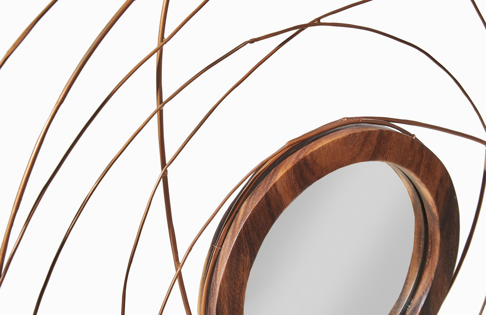 Phillips Collection Home Phillips Collection Nest Mirror, Chamcha Wood/Wire, Copper, LG