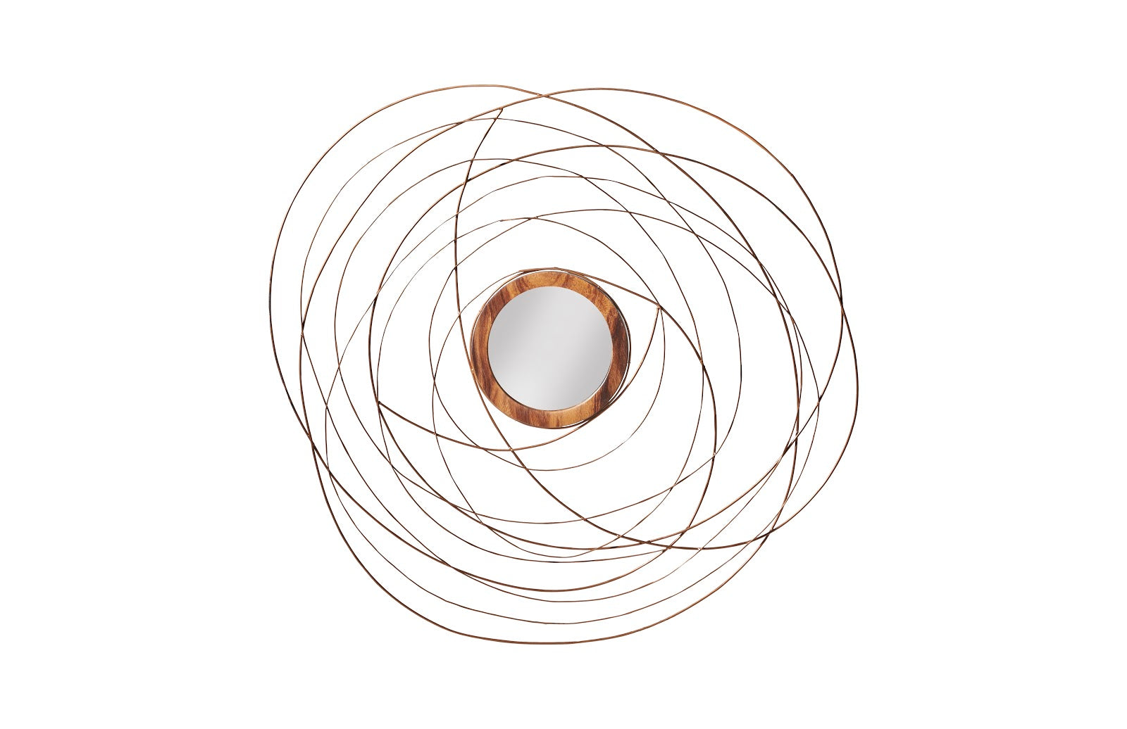 Phillips Collection Home Phillips Collection Nest Mirror, Chamcha Wood/Wire, Copper, LG