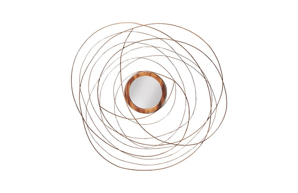 Phillips Collection Home Phillips Collection Nest Mirror, Chamcha Wood/Wire, Copper, LG