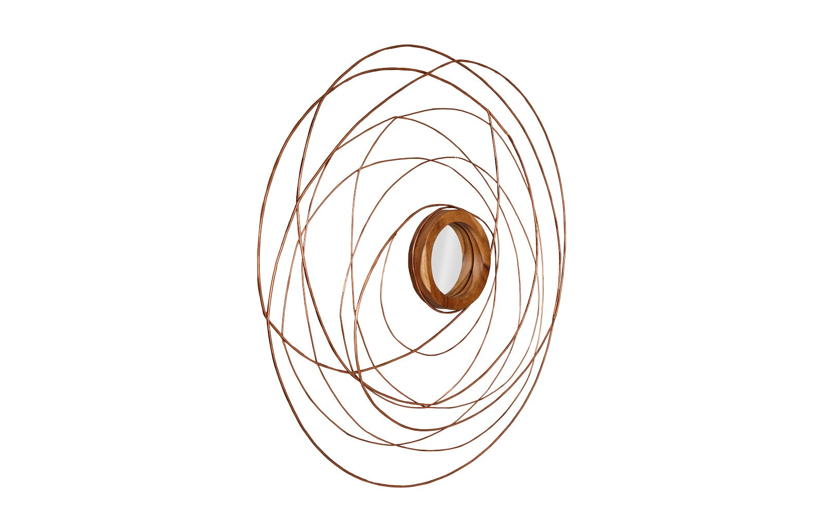 Phillips Collection Home Phillips Collection Nest Mirror, Chamcha Wood/Wire, Copper, SM