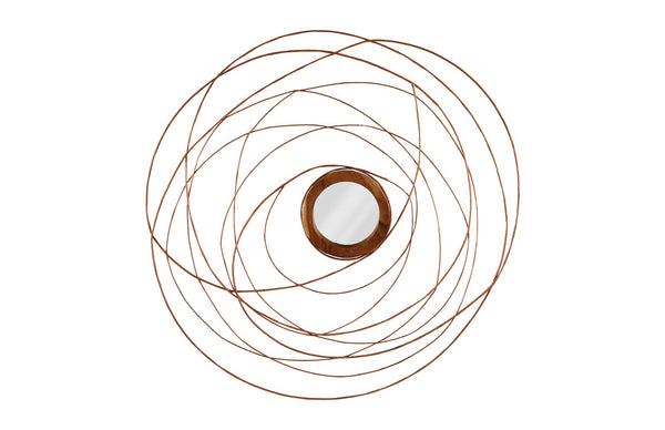 Phillips Collection Home Phillips Collection Nest Mirror, Chamcha Wood/Wire, Copper, SM