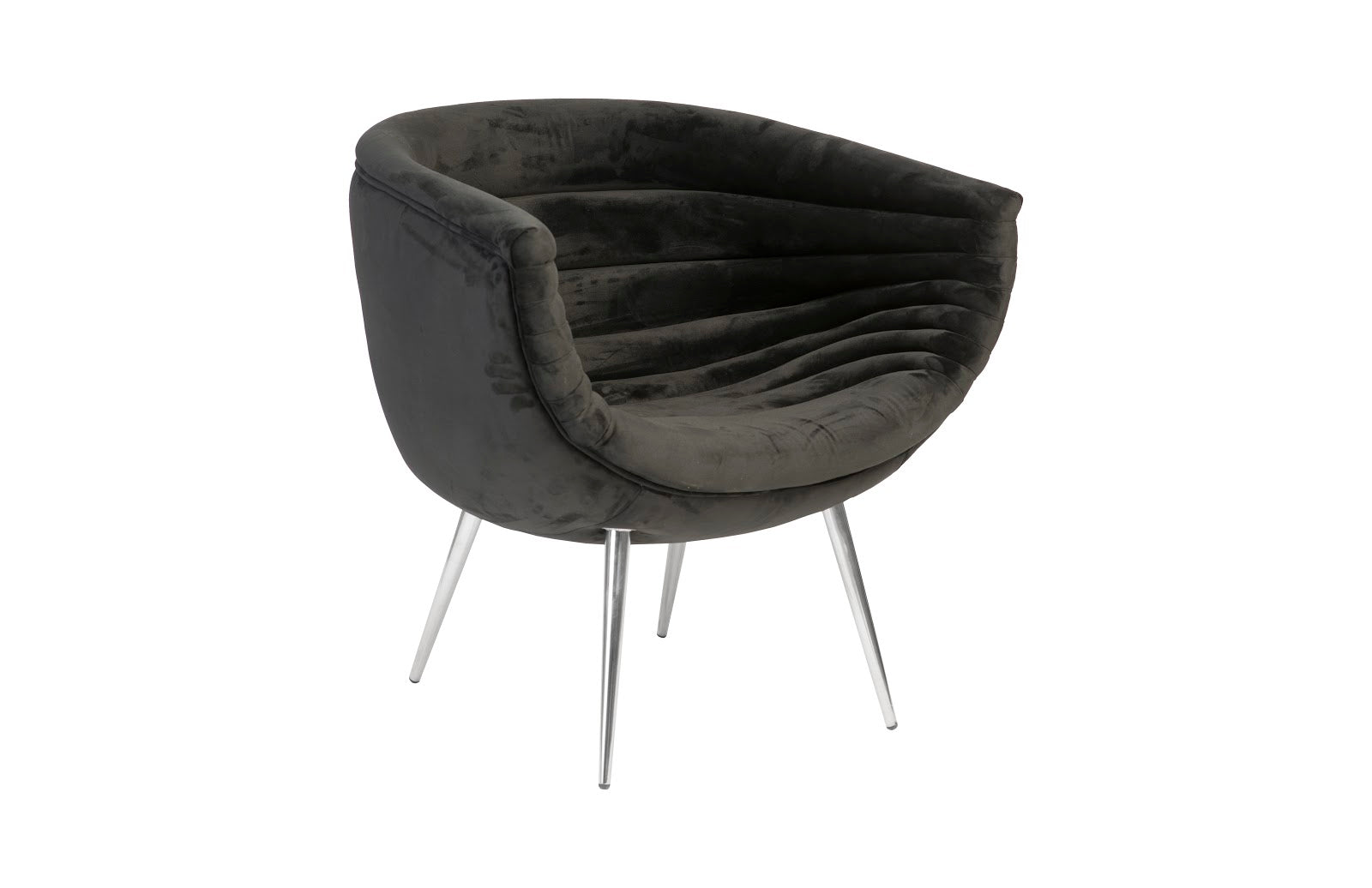 Phillips Collection Home Phillips Collection Nouveau Club Chair, Black, Stainless Steel Legs