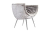 Phillips Collection Home Phillips Collection Nouveau Club Chair, Gray Crushed Velvet Fabric, Stainless Steel Legs