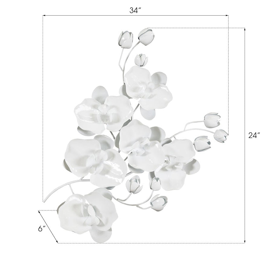 Phillips Collection Home Phillips Collection Orchid Sprig Wall Art, Medium, Metal, White