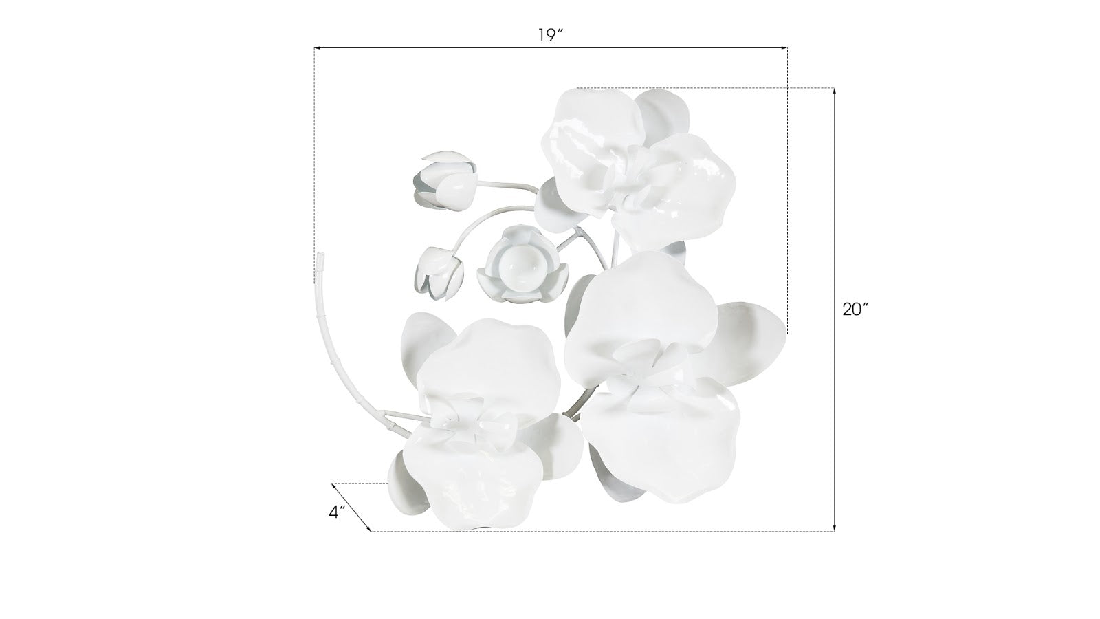 Phillips Collection Home Phillips Collection Orchid Sprig Wall Art, Small, Metal, White