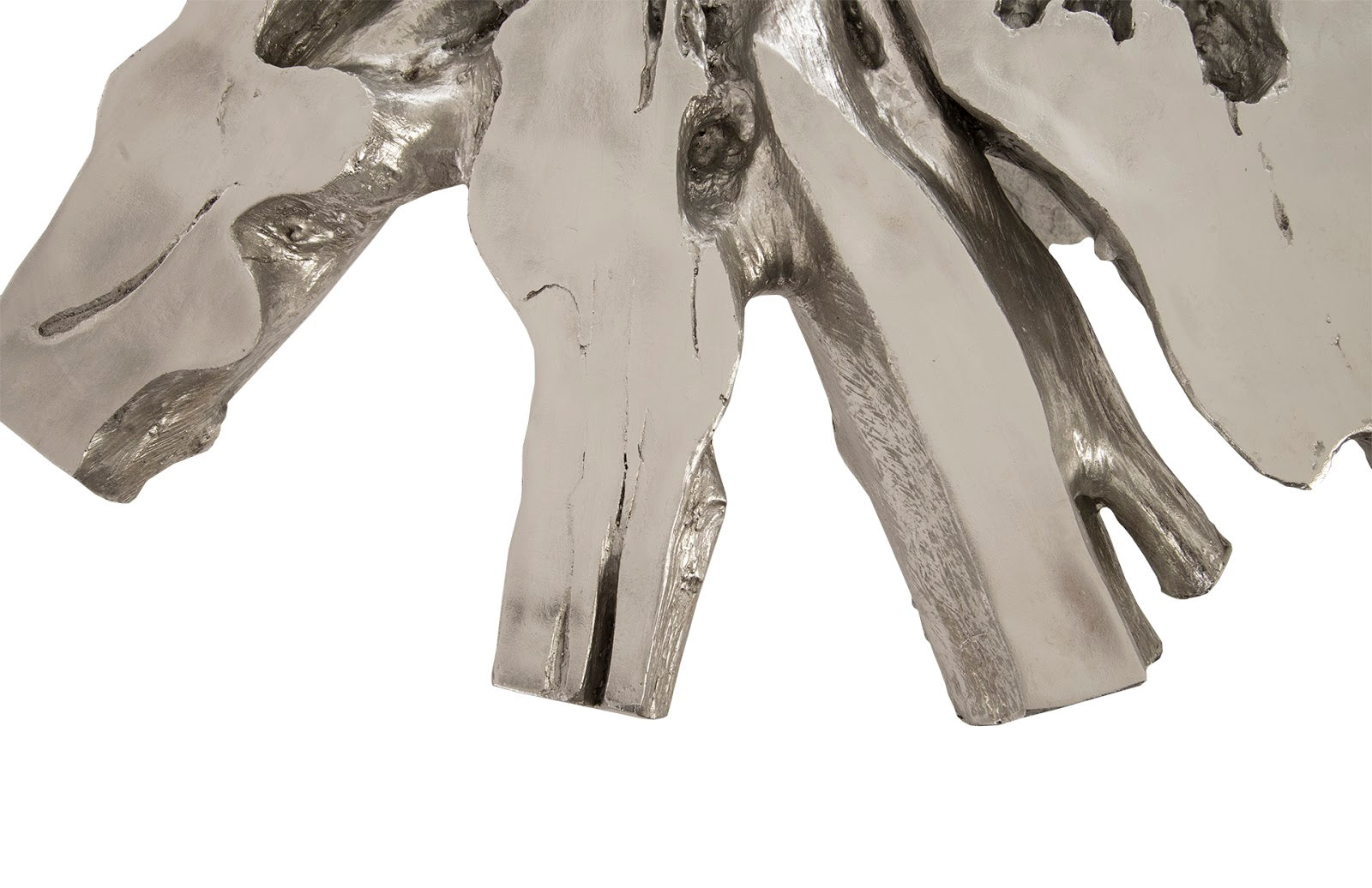 Phillips Collection Home Oversized LTL - Rate to be Quoted Phillips Collection Otis Root Cast Coffee Table with Glass, Silver Leaf